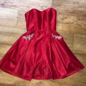 Beautiful Above Knee Red Dress